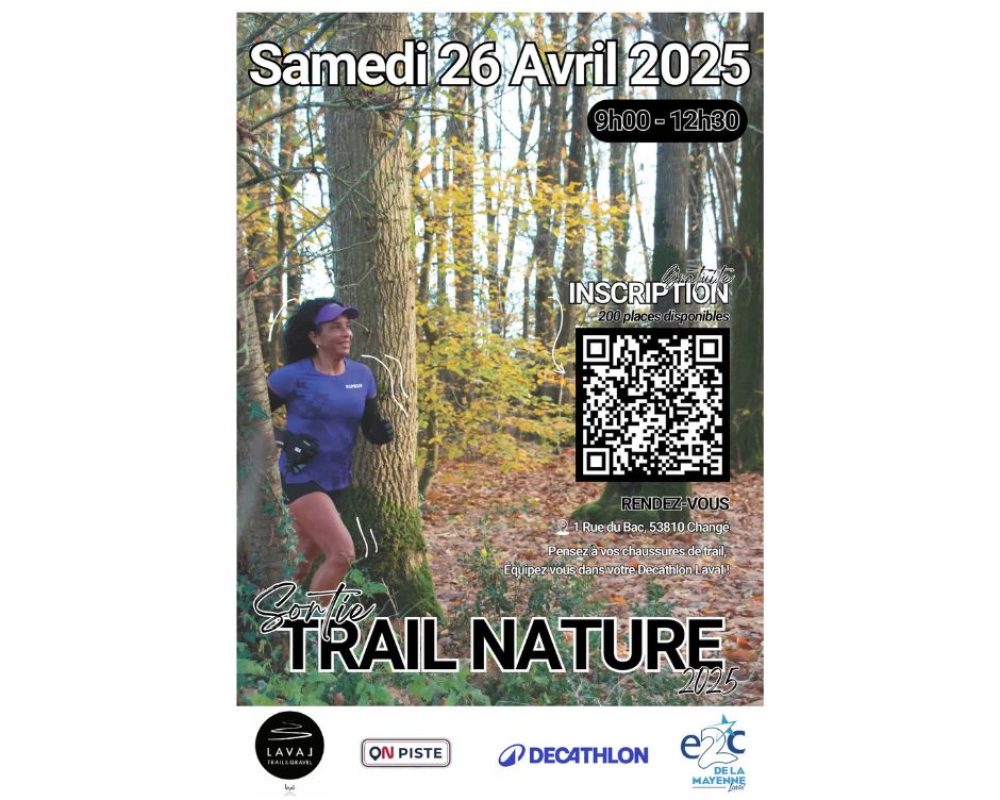 Une sortie trail nature le 26 avril au départ du plan d’eau du Port à Changé en partenariat avec DECATHLON !