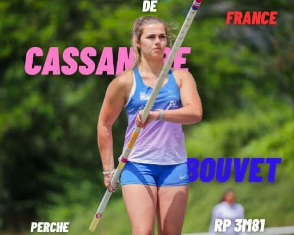 Cassandre BOUVET au pied du podium aux championnats de France sur le concours de perche Junior …